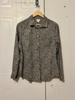 J.Crew cheetah Print Button-up
